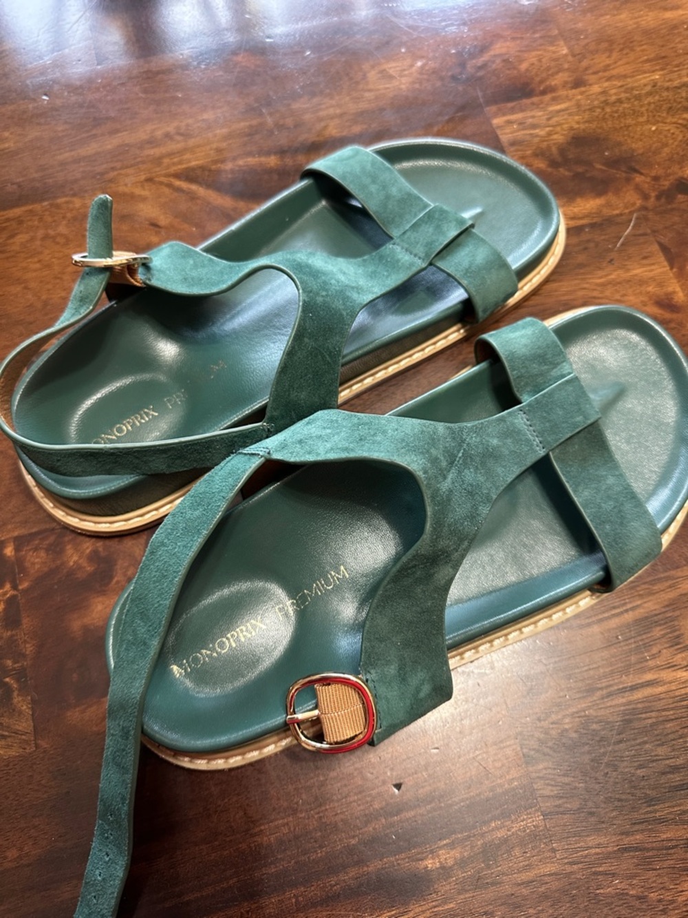 Green Suede Strap Women’s Sandals